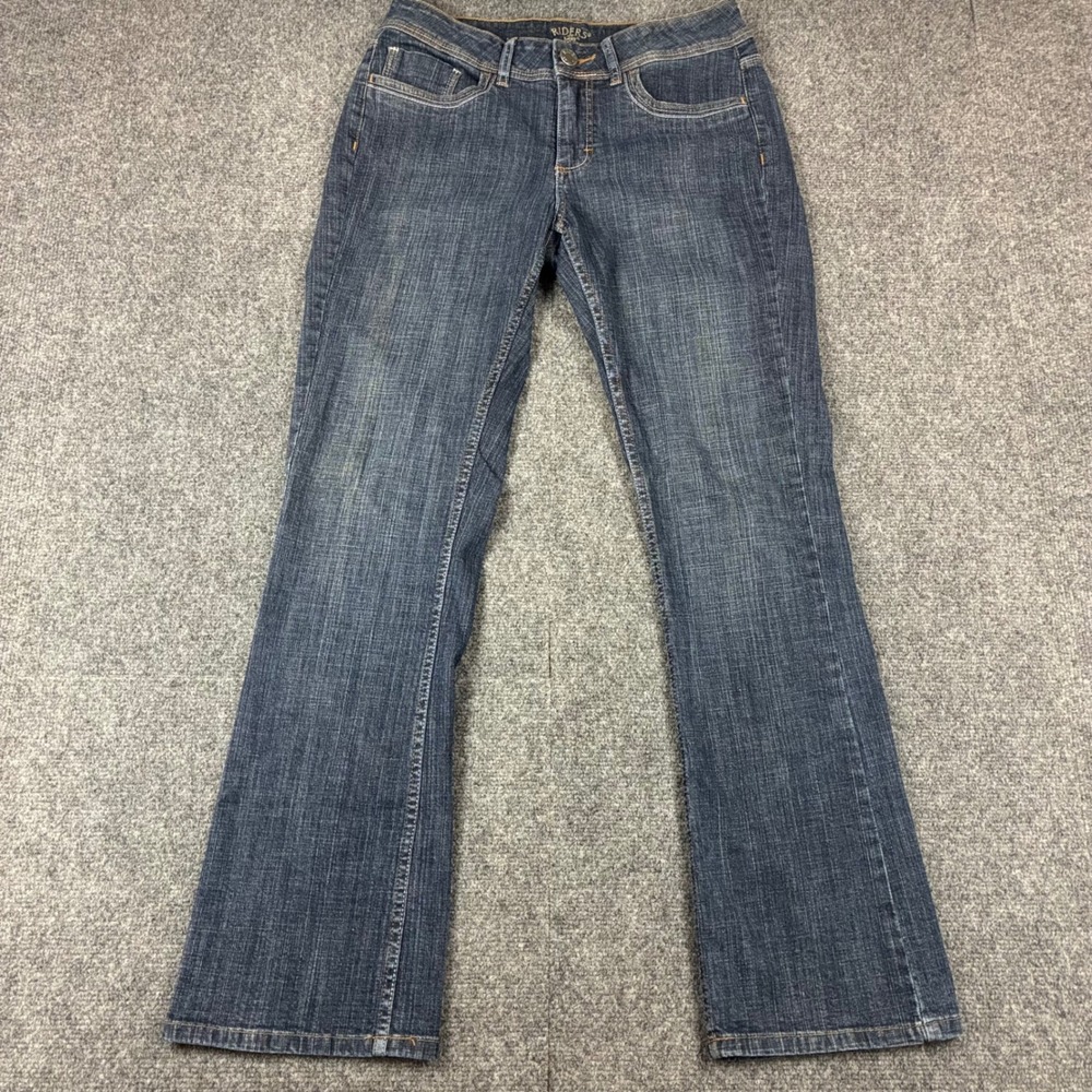 Riders by Lee Womens Dark Wash Bootcut Jeans Size 8M Mid Rise Stretch Denim